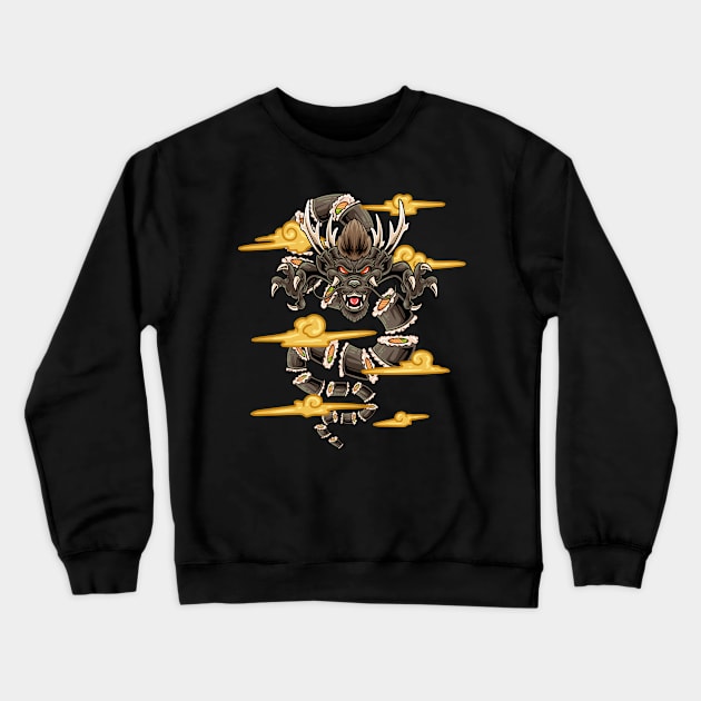 Slicing through the Sushi Dragon: A Culinary Adventure Crewneck Sweatshirt by Holymayo Tee